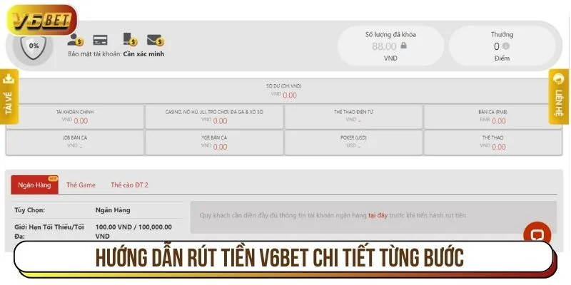 Tham khảo các bước rút tiền V6BET